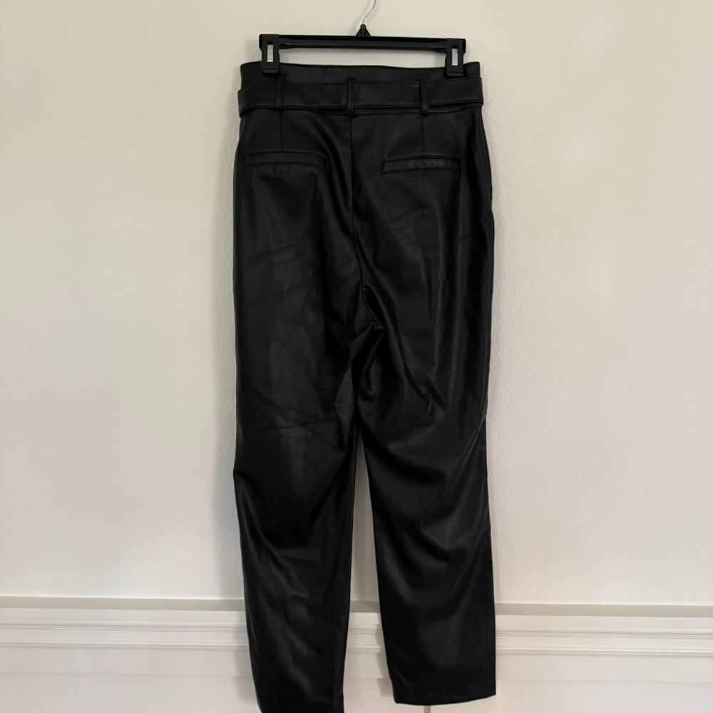Aritzia Tie Waist Vegan Leather Pants Black Size 8 - Picture 5 of 8